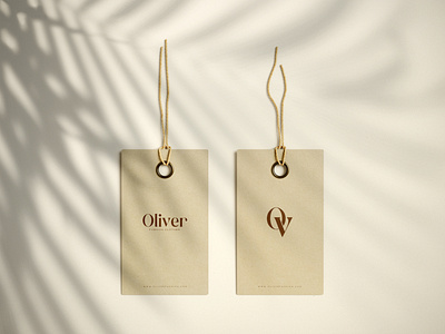 Oliver Brand Label Tag Design biege brand branding graphic design label tag logo minimal design minimalist