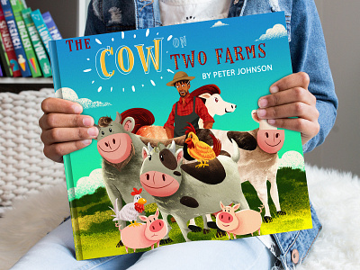 Childrens Book "The Cow on Two Farms"