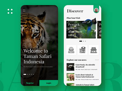 Taman Safari Concept animal app brand identity branding clean design ecommerce mobile park service ui uiux zoo