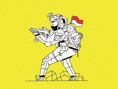 Toy Soldier army character design drawing homepage icon illustration indonesia military service simple soldier website