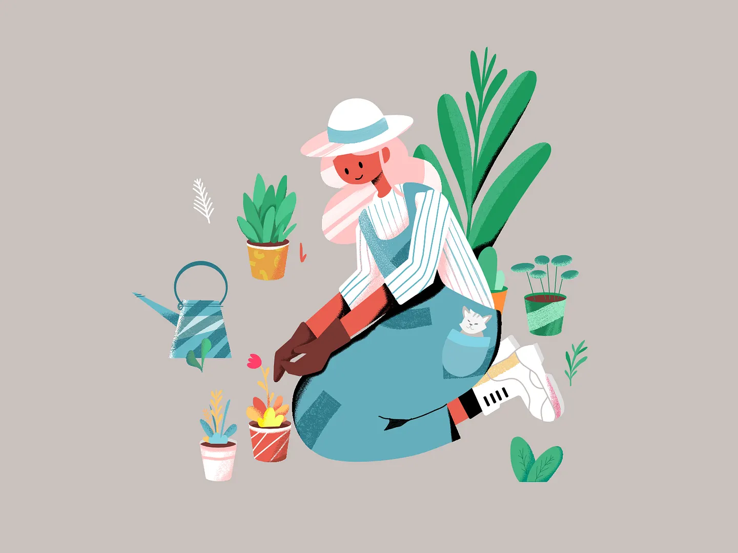 Vibrant Gardening Illustration for Garden Center Websites