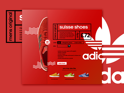 WIP03 Adidas - Redesign Concept adidas adidasoriginal layout red shoes site ui userinterface ux web webdesign