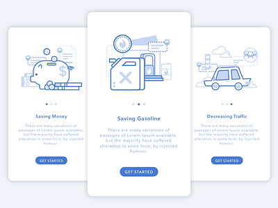 Onboarding Illustration android app car illustration intro landing material mobile onboard walktrough