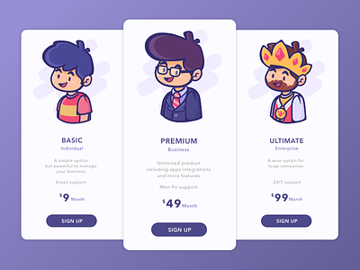 Pricing Table illustration interface price pricing table ui ux