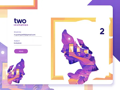 Dribbble Invite character draft dribbble give away gradient icons illustration invitation invites purple web