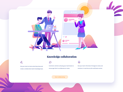 Niche - Knowledge collaboration apps business collaboration homepage icon illustration meeting people service team