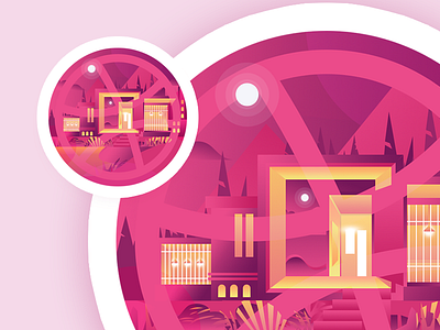 Dribbble is A Door dribbble flat geometric gradient home icon illustration inspiration playoff sticker