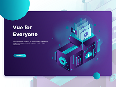 Vue For Everyone app design ecommerce homepage icon illustration intro onboard service vector website