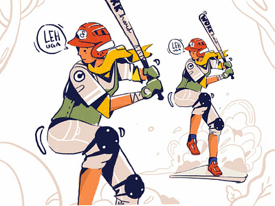 Leh Uga baseball design homepage icon illustration intro onboard people service simple website