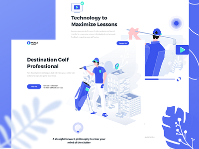 Landing Page for Mobile Golf Pro app branding design ecommerce golf homepage icon illustration pro service vector website