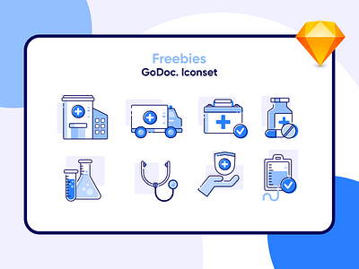 Freebies GoDoc. Icons app design doctor flat healthcare icon illustration medical mobile service ui vector