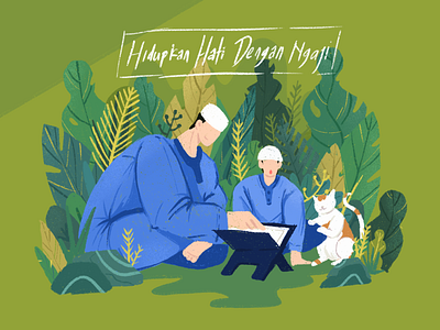 Jangan Lupa Gaes daily design homepage illustration mobile muslim ngaji parent pastel service tree website