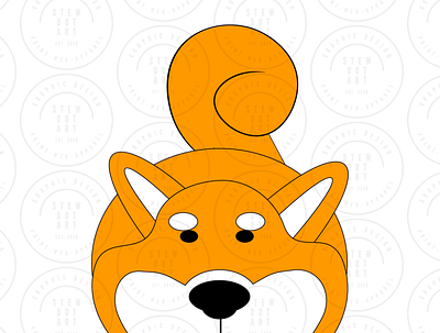 Thicc Bork Merch design flat illustration illustrator merchandise design minimal shiba shibainu