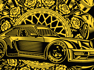 911 Radial 911 car clothing floral illustration logo porsche print racing t shirt vector wheels