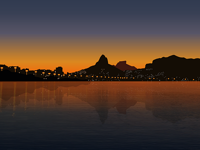 lagoa a tarde brazil ilustration lagoa riodejaneiro