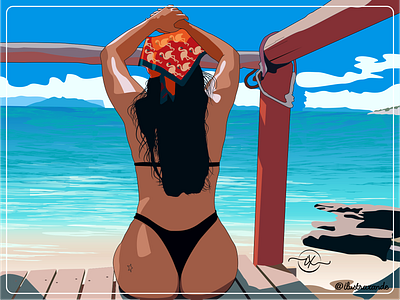 Jhenifer Gonçalves bikini brazil ilustration praia rio de janeiro sexy