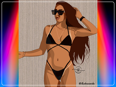 Bia Fonseca bikini brazil ilustration praia rio de janeiro sexy