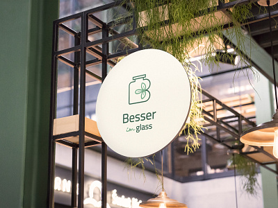 Besser im glass logo branding branding design graphic design logo logo design organic restaurant restaurant restaurant design restaurant logo visual identity