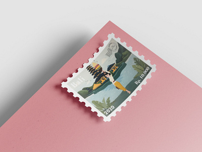Postage stamps illustration