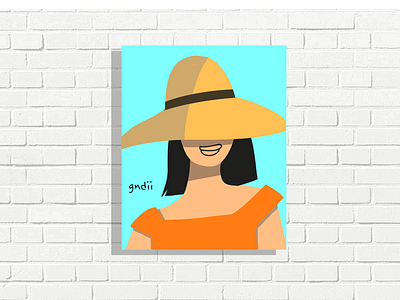 Rose - Women in hats art print canvas print contemporary design girl illustration minimilist portrait wall art woman