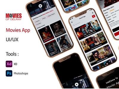 Movies App adobexd app app des design logo ui uiux ux