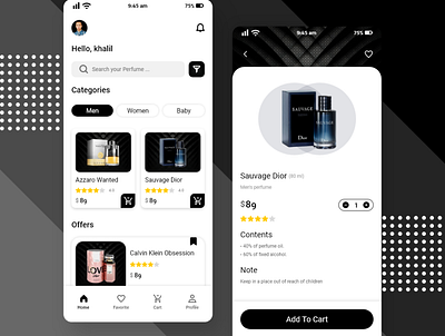 Perfume shop app adobexd app des design logo ui uiux ux