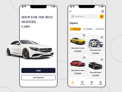 Car store app adobexd app des design logo ui uiux ux