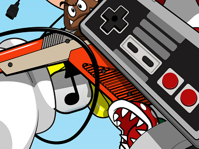 Nintendo Caos colors design flower gun illustration nes nintendo oldskool snes vector vector art vector artworks videogame vintage zapper