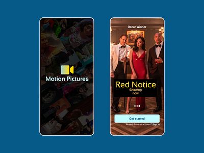 Motion pictures - Splash and onboarding screen app branding cinema movie theater design graphic design logo ui ux