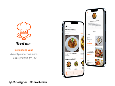 Feed me case study cover app design graphic design logo ui ux