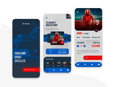 Space Logistics App Concept app colour cosmo design flat future space travel ui vacation