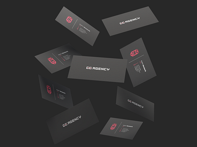 GG Agency Branding branding business card dark esports gaming gradient logo red typography