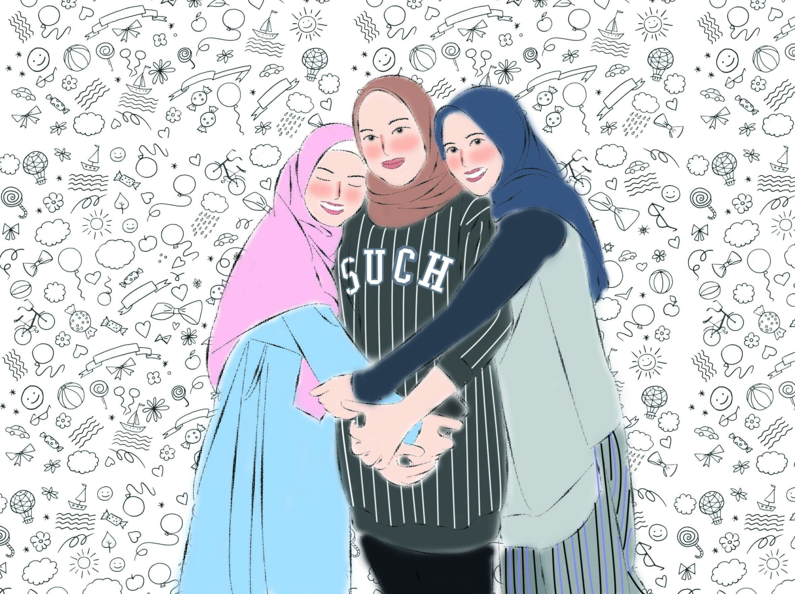vector illustrarion women with hijab by Dimas Pangestu on Dribbble