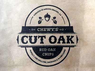 Chewy's Cut Oak Stamp lettering oak stamp type wood