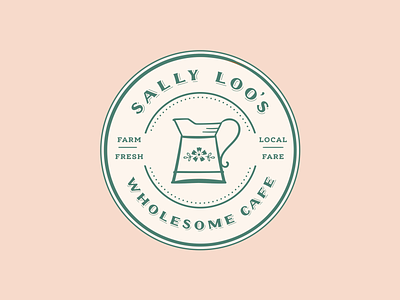 Sally Loo's Badge Logo brand brand identity hand lettering illustration lettering logo logo mark milk pail milk pitcher vector vintage