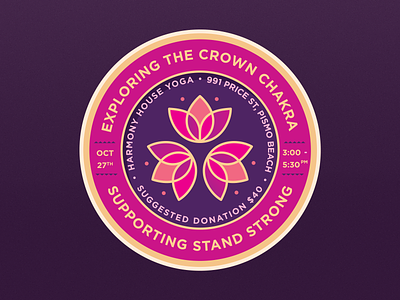 Crown Chakra Badge badge badge logo icon lockup lotus yoga