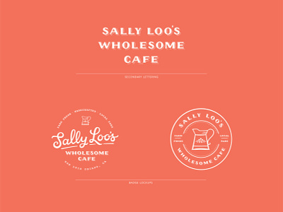 Sally Loo's Secondary Branding Elements badge brand identity hand lettering lettering restaurant logo script logo visual identity