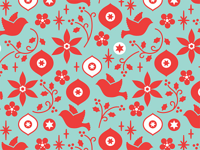 Christmas Pattern christmas doves holiday holly illustration illustrator pattern swash vine