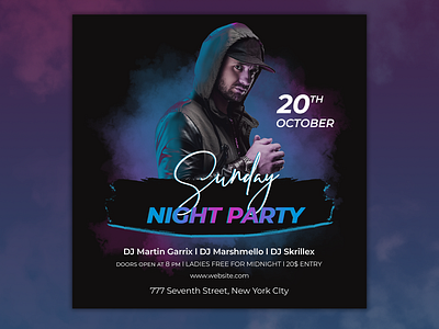 Party Event Social Media Poster Design