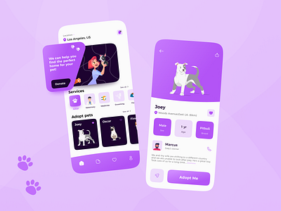 Pet app app branding design designstudio ecommerce illustration pet pet app ui uidesign