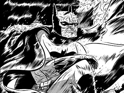 Batman Illustration batman black and white brush character design comics dc drawing illustration ink photoshop sketch superhero