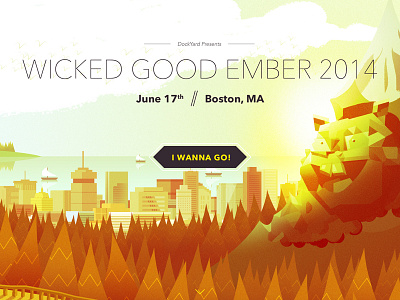 Wicked Good Ember 2014 digital drawing ember.js graphic design illustration typography web design website