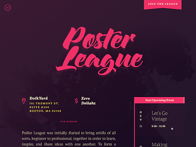 Poster League site redesign