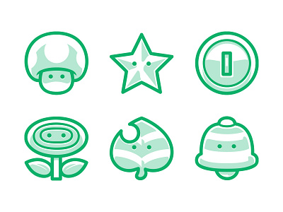 Mario Icons design icons illustration illustrator mario nintendo vector video games