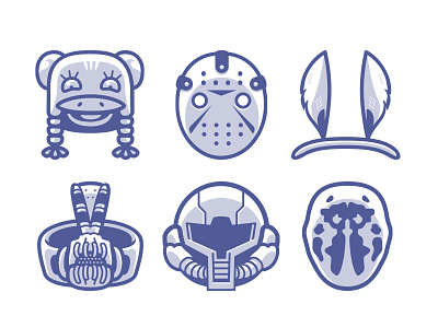 Cranium Adornments Pt. 2 hats icons illustration illustrator line vector