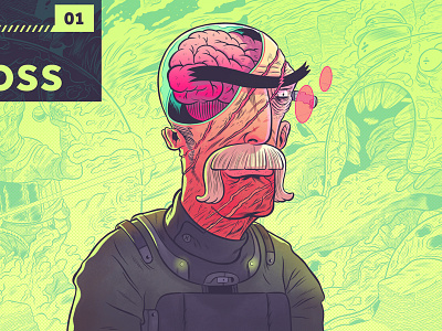 "The Brains"- Colored Update character design digital drawing illustration line photoshop typography web design