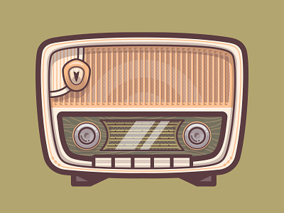 Vintage Radio 2 icon illustration illustrator radio vector web design