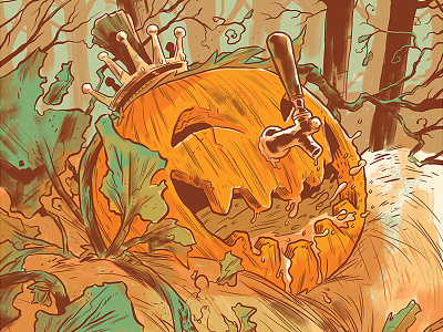 Bumpin Pumpkin Beer Poster beer design drawing fall illustration poster print pumpkin screen print