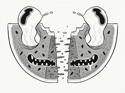 Watermelon art design digital art drawing illustration print risograph