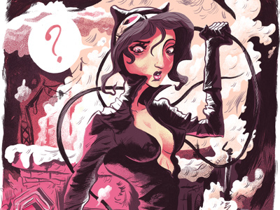 Catwoman art batman catwoman comics dccomics design digital drawing girl gotham illustration ink painting pink pinup print purple sexy whip